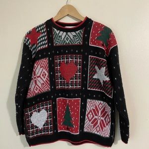 Vintage American Sweaters Christmas Pullover Crew Sweater Size M Made In…